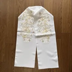 成人式 半襟 Silelly 白金 刺繍入り