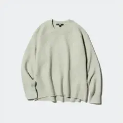 UNIQLO スフレヤーンクルーネックセーター　ライトグリーン
