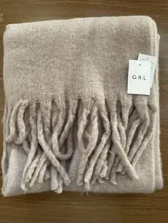 GRL 未使用 起毛フェイクウールフリンジボリュームマフラー