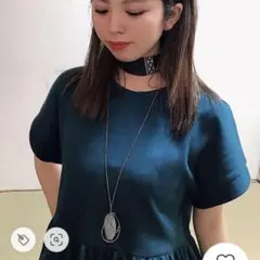 ♥️新品タグ付き【ZARA】半袖ひざ丈ワンピースドレス　ウエストギャザー　青緑