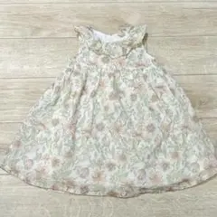 【美品】プティマイン　花柄ノースリーブワンピース　100 フリル　リボン