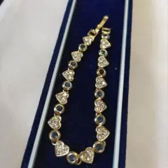 美品 SWAROVSKI ブローチ ハートモチーフ ラインストーン ゴールド 