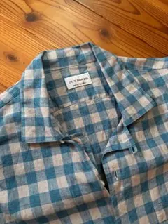 GUY ROVER 別注 リネンチェックオープンカラーシャツ L BEAMS Fのサムネイル