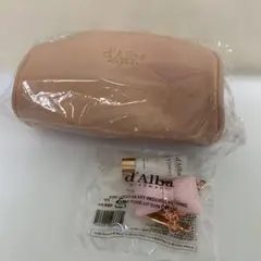 d'Alba ピンク ロゴ ポーチ & キーホルダー