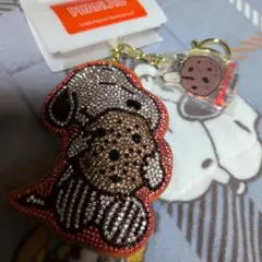 スヌーピー キーホルダー クリスタル装飾