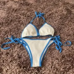 ホワイト/ブルー セパレートビキニ