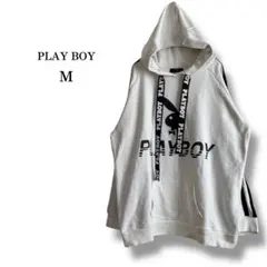 【PLAY BOY】ビッグロゴプリントパーカー　オーバーサイズ　平成レトロ　Mのサムネイル