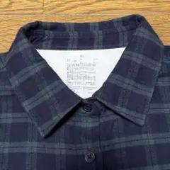 無印良品 両面起毛 フランネルシャツ XL ダークグリーンチェック