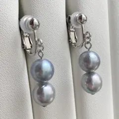 あこや真珠 イヤリング ナチュラルグレー アコヤパール Pearl M305