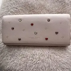 samannsatabasa ハート装飾ピンク長財布