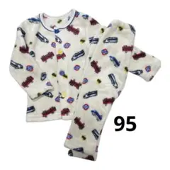 電車プリント ベビーパジャマセット 95