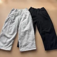 UNIQLO ボアスウェットワイドパンツ120サイズ2色セット