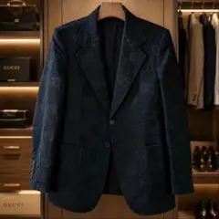 GUCCI GGジャカード テーラードジャケット 黒 48のサムネイル