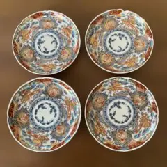 美濃焼 龍峰窯 古伊万里様式 染錦 牡丹唐草 銘々皿 取皿 5枚セット