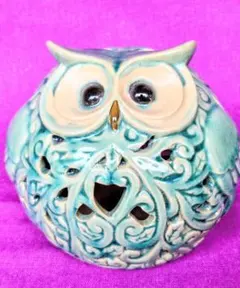 ✴︎ヴィンテージ✴︎陶器のキャンドルホルダー✴︎フクロウ✴︎1970 