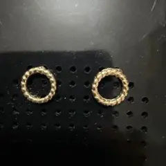 【新品・未使用】ゴールド フープピアス スタッド式