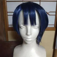 コスプレ　ウィッグ　濃いめの青色のサムネイル