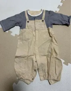 ストライプ オーバーオール風 サロペット風 ロンパース 50 60 70