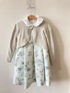 タルティーヌ エ ショコラ　入学式　ネイビー フラワー柄 ワンピースセット