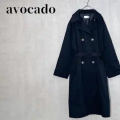 avocado　トレンチコート　オーバーサイズ　ロング丈　スプリング　ブラック