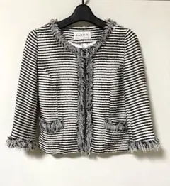 JAYRO ボーダーツィード　ノーカラージャケット　美品のサムネイル