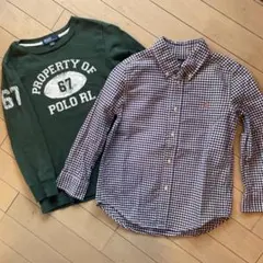 ラルフローレン　120 ギンガムチェックシャツ&長袖Tシャツ