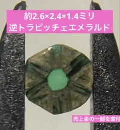 逆トラピッチェエメラルド　宝石　ルース　天然石　希少石　約2.6×2.4×1.4