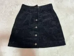 GU コーデュロイ ブラックタイトスカート