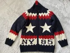 TOMMY ネイビー 星柄 ニット ジャケット NY 85