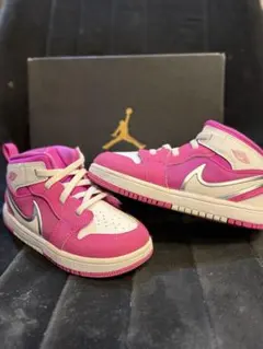 送料無料Nike ジョーダン1 MID RMイージーオン TD ピンク 16cm