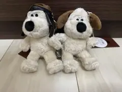 新品　2個セット　ウォレスとグルミット　リングカラビナマスコット　パイロット