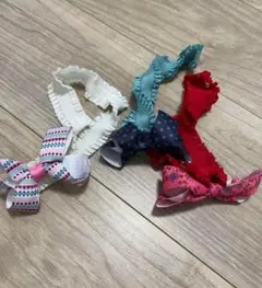 リボン付きシュシュ4個セット