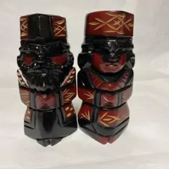 アイヌ　アイヌ民族　民芸品　ニポポ人形　木彫り　ペア　２体