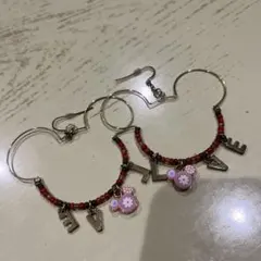 ミッキー型　フープピアス