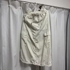 アイボリー ポケット付き ロングスカート