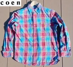COEN　チェック柄　長袖　Mサイズ