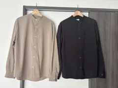 nilway ボタン付きスタンドカラー長袖シャツ 2色セット　ニルウェイ