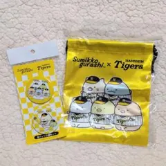 すみっコぐらしx阪神Tigers コラボ缶バッジ&巾着袋