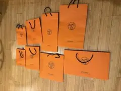 HERMES ショップ袋 8枚セット オレンジ