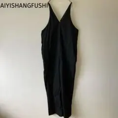 AIYISHANGFUSHI サロペット　オールインワン　ブラック　大人可愛い