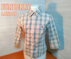 美品 BURBERRY LONDON バーバリーチェック柄 7分袖シャツ