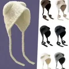 猫耳 クマ耳 ニット帽 shein ホワイト