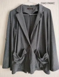 チャオパニック　テーラードジャケット グレー　フリーサイズ　2way