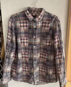 Gap パッチワーク チェック柄 長袖シャツ L