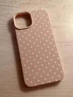 iPhone13ケース ピンク ドット柄