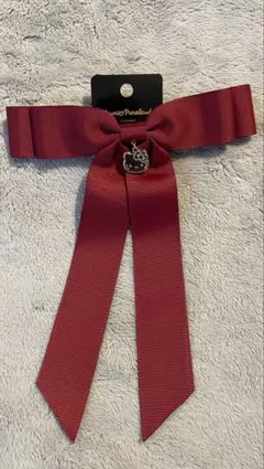 サンリオピューロランド限定 アクセサリー ヘアクリップ リボン ハローキティ 赤