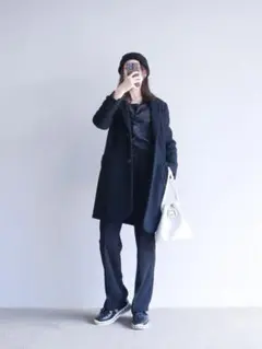 フランス製　APC　アーペーセー　チェスターコート　ネイビー　紺色　M フランス製 APC アーペーセー チェスターコート ネイビー 紺色 M