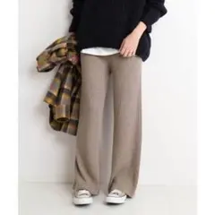 スローブイエナ　ホールガーメントリブニットパンツ
