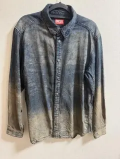 【25AW/極美品】DIESEL 加工グラデーション デニムシャツ 泥染め L