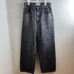 AZUL BY MOUSSY ハイウエスト ワイドデニム ブラック L